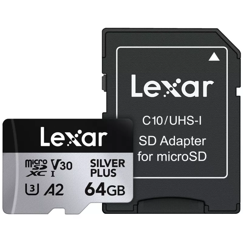 Cartão microSD Lexar 64 GB UHS-I Classe 3 SILVER PLUS