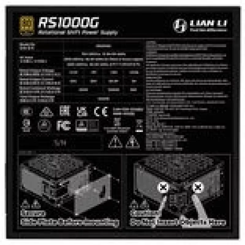Fonte de alimentação Lian Li RS Series ATX 3.1 modular 80 PLUS Gold 1000W
