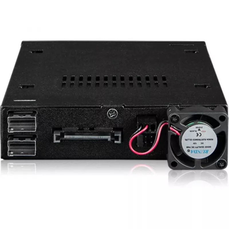 Adaptador para baía de unidade icy dock MB092VK-B para 2 x 6,3 cm U.2 / U.3 NVMe SSDs em baía de 3,5 polegadas (preto)
