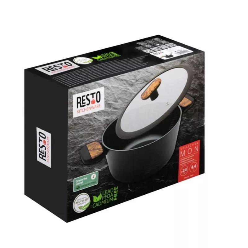 Panela de barro RESTO 93188 panela para fogão, 24 cm, 4,4 L