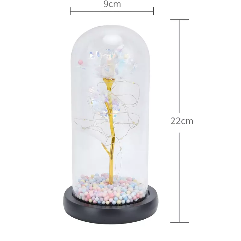 Rosa eterna em vidro Extralink Home, luz LED branca