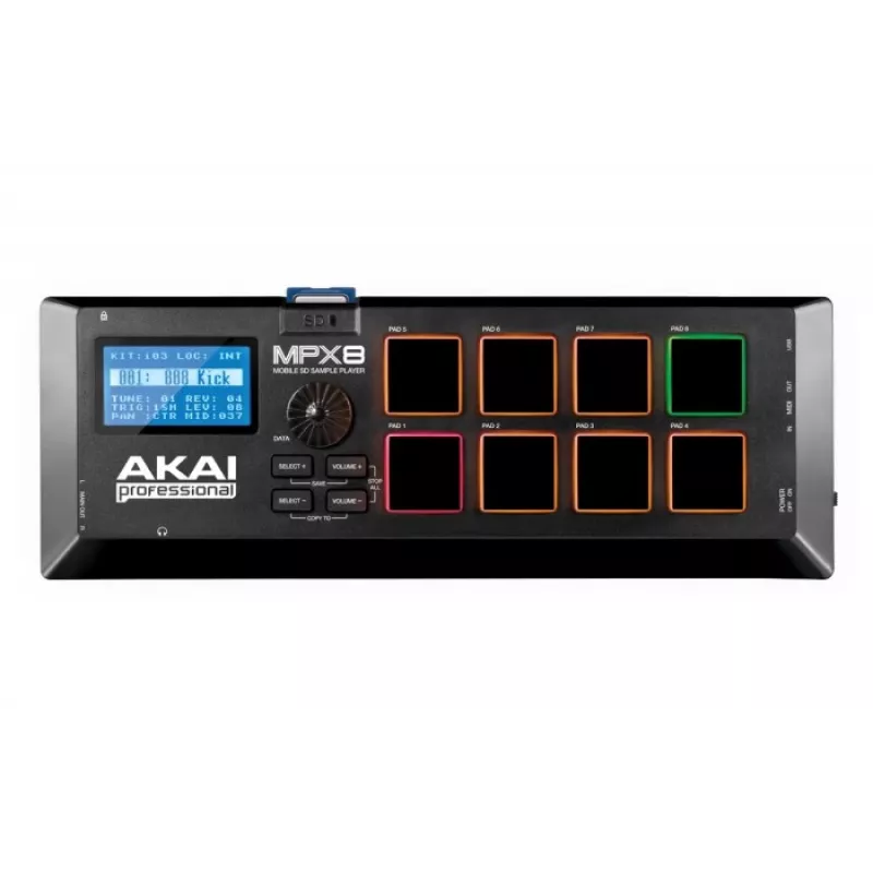 Akai MPX8 reprodutor de samples e controlador de pads, preto
