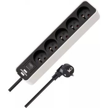 Extensão elétrica Brennenstuhl 1153254520 5m 5 tomadas AC interior preto branco