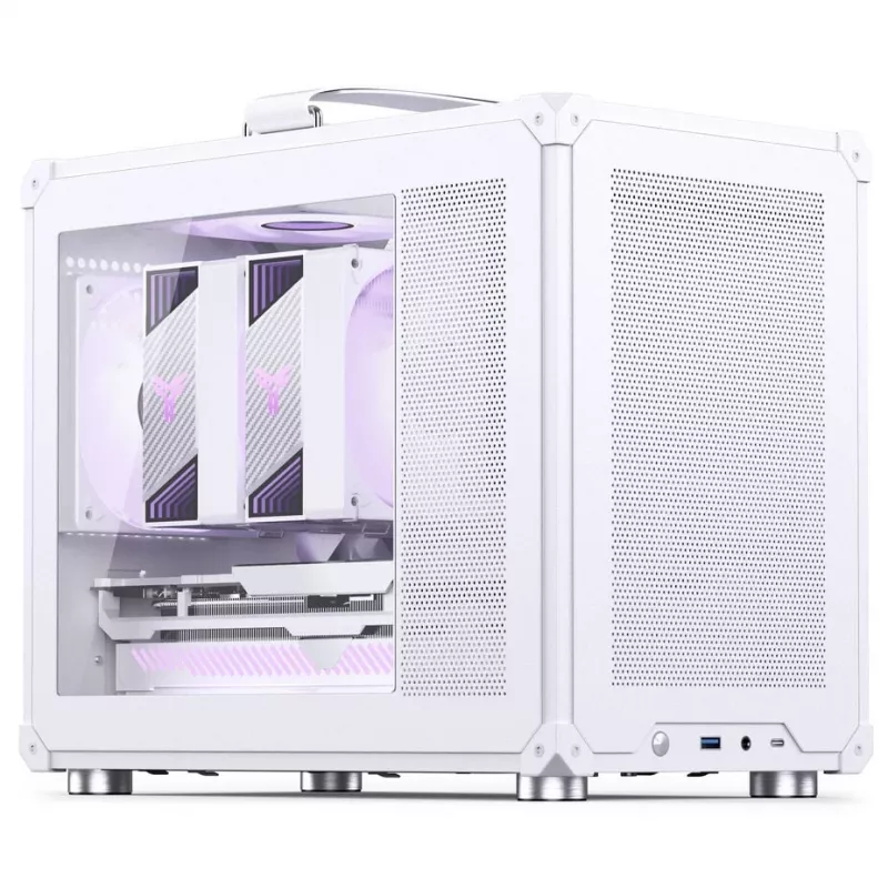 Caixa de PC Jonsbo C6 MAX, caixa mini, Micro-ATX, vidro temperado - branca