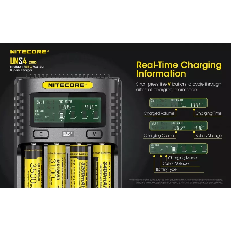 Carregador Nitecore UMS4
