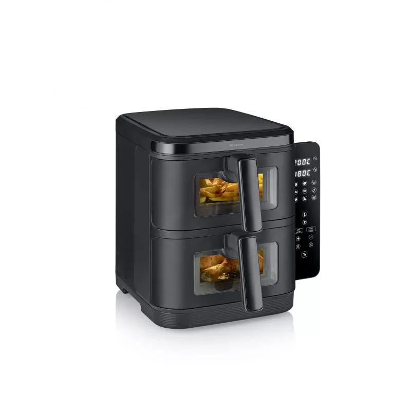Fritadeira SEVERIN FR 2468 S-Fry Duo Stack 2-em-1 capacidade de cozedura, design de cesto duplo