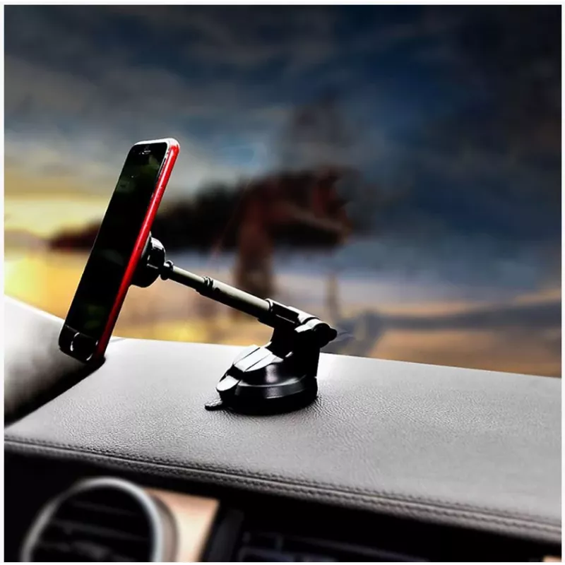 Suporte para telemóvel Tellur MUM Magnetic ventosa ajustável preto — suporte magnético ajustável para telemóvel