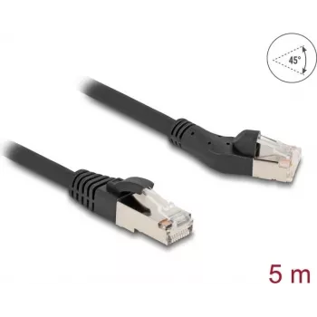 Cabo de rede DeLOCK RJ45 Cat.8.1 45° angular esquerda 5 m preto