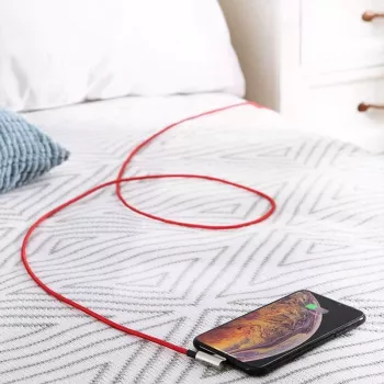 Cabo USB para Lightning Aukey CB-AL01 vermelho – revestimento de nylon, ficha Lightning para dispositivos Apple