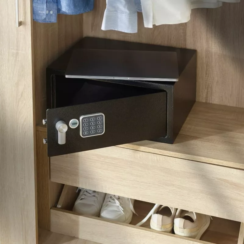 Cofre autónomo Yale YLV/200/DB2 aço preto 24L fechadura de combinação