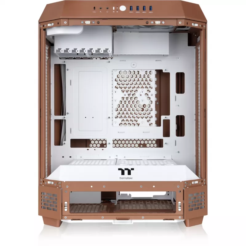 Caixa Thermaltake The Tower 600 CA-1Z1-00MUWN-00 Midi Tower ATX, vidro temperado, 2 ventoinhas de 140 mm, suporte para unidades de 3,5/2,5 polegadas, Mocha Mousse