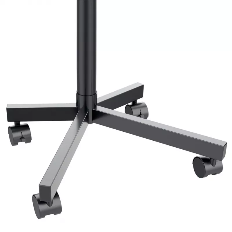 Maclean MC-949 suporte móvel com rodas para TV de 32–55 polegadas, VESA 75×75–400×400, máx. 25 kg, altura 149,5–154,5 cm, inclinação +5°, prateleira, preto