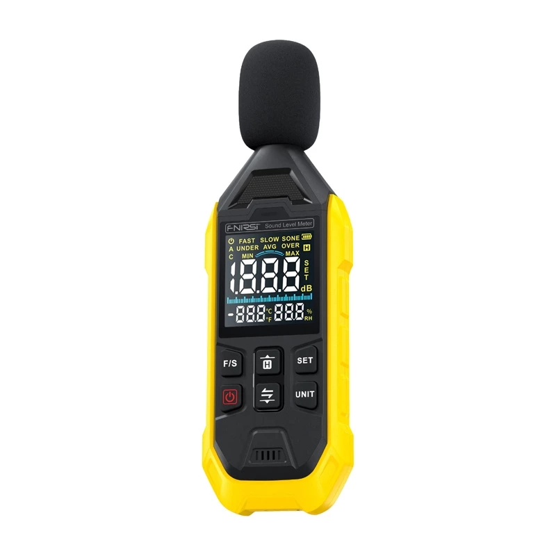 Medidor de nível sonoro Fnirsi FDM01 — medidor digital de decibéis, intervalo de medição 30–130 dB