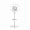 Suporte de TV de chão GEMBIRD TVS-86TR-01-W para televisores de 37–86 polegadas, branco, orientável e inclinável, VESA 200x200–600x400, carga máx. 50 kg