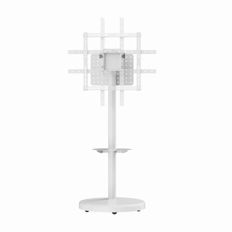 Suporte de TV de chão GEMBIRD TVS-86TR-01-W para televisores de 37–86 polegadas, branco, orientável e inclinável, VESA 200x200–600x400, carga máx. 50 kg