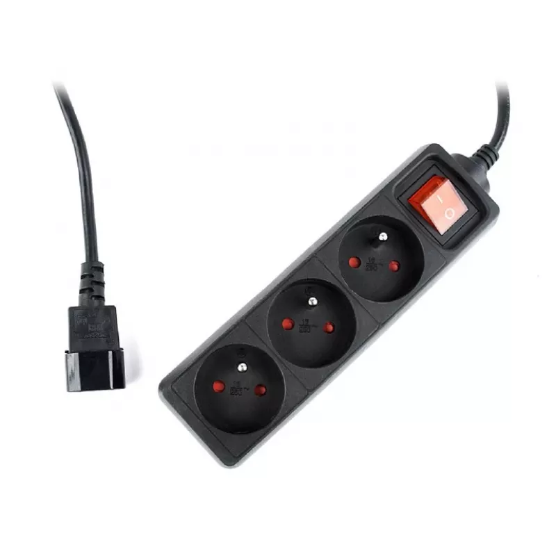 Proteção contra sobretensão Gembird EG-PSU3F-01 preto 3 tomadas AC 230 V 0,6 m