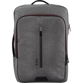 Mochila YENKEE YBB 1522GY — mochila multifuncional para portátil de 15,6 polegadas | nylon, 12 l, cinzento/vermelho