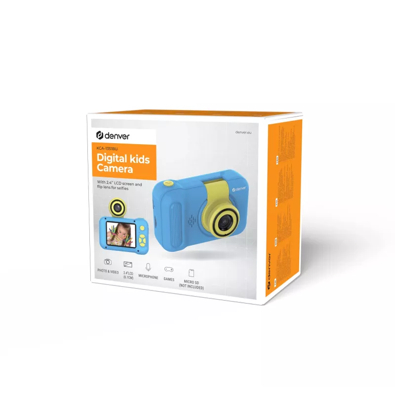 Máquina fotográfica digital infantil Denver KCA-1351BU 2MP Azul Amarelo