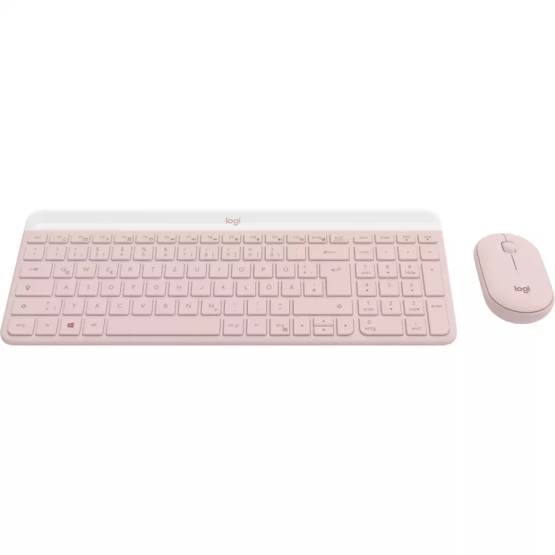 Logitech Slim Wireless Combo MK470 - conjunto teclado-rato - sem fios - 2,4 GHz - QWERTY - rosa (920-011314)