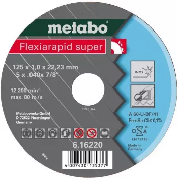 Disco de corte Metabo 616226000 centro plano para aço inoxidável