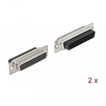 Conector de fios DeLOCK 66725 D-Sub HD 44 pinos preto prateado