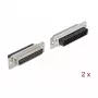 Conector de fios DeLOCK 66725 D-Sub HD 44 pinos preto prateado