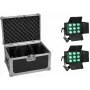 EUROLITE conjunto de 2x LED CLS-9 QCL RGB/WW 9x7W com estojo