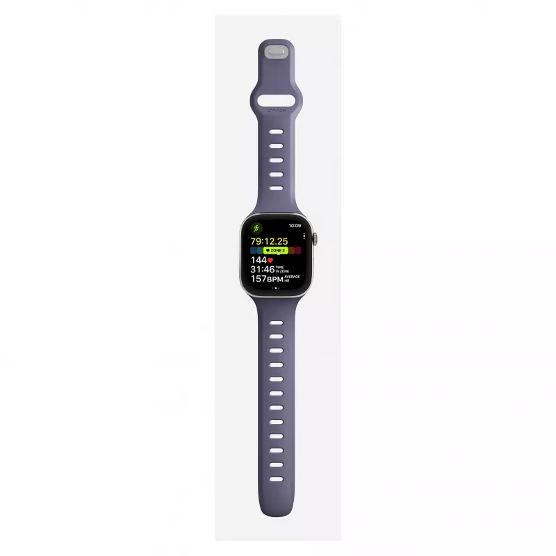 Pulseira Nomad Tempo Band lilás de borracha, compatível com smartwatch, 18 mm de largura, pulso 135–175 mm