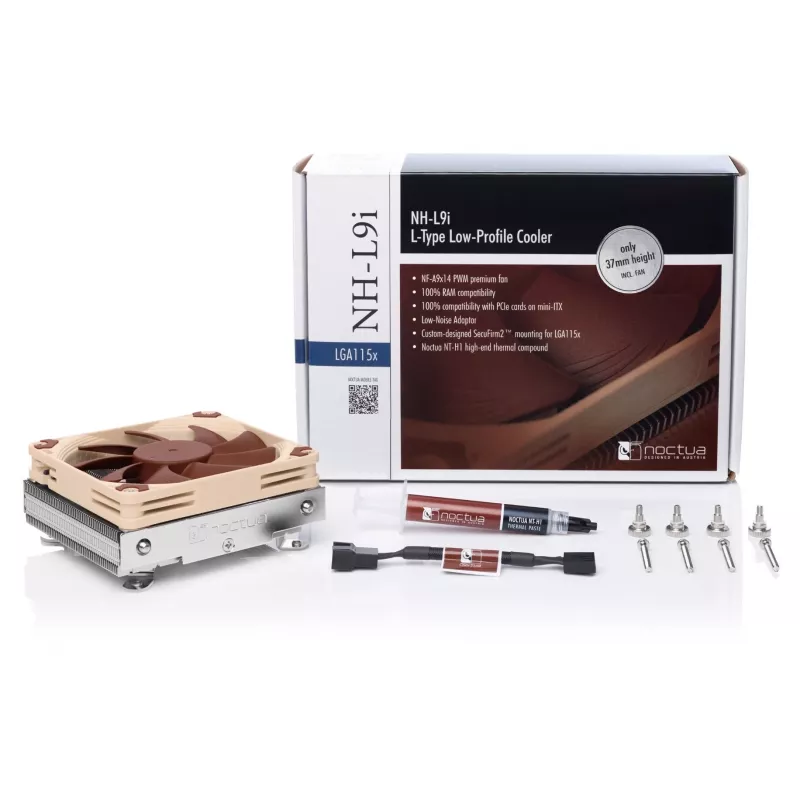 Dissipador de CPU Noctua NH-L9i 9,2 cm bege, castanho, prateado
