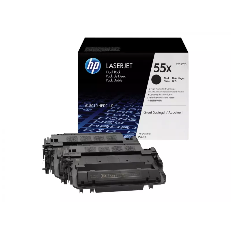 Toner HP 55X pack de 2 alta autonomia preto original LaserJet