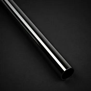 Tubo rígido de latão sem chanfro Bitspower 14 mm DE, 500 mm, preto brilhante