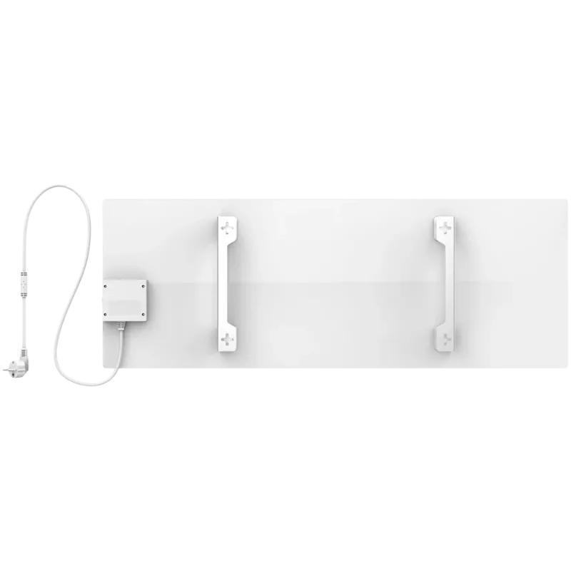 Aquecedor inteligente AENO Premium Eco, 700 W, vidro temperado, aquecimento infravermelho + convecção, ecrã LED, tipo de ficha: Europa (tipo E/F), BRANCO