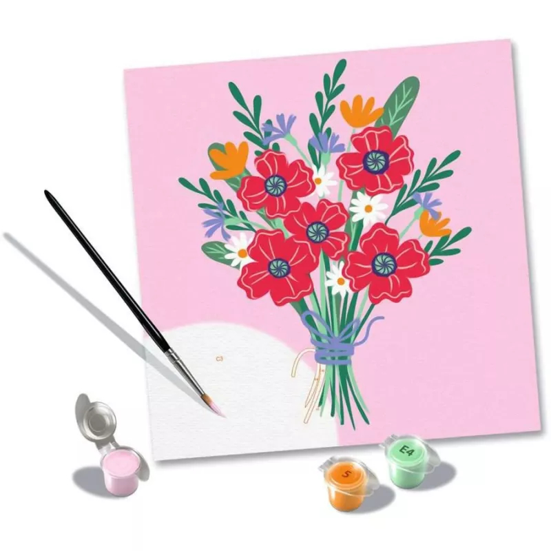 Conjunto de pintura Ravensburger CreArt — Ramo de papoilas (conjunto criativo, modelo 25519)
