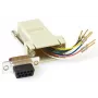 Adaptador de género MicroConnect SAD008 — RJ45 fêmea para DB9 fêmea, bege