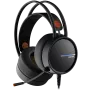 CANYON INTERCEPTOR GH-8A, Headset de gaming jack 3,5 mm mais porta USB para retroiluminação LED, microfone ajustável e controlo de volume, com adaptador 3,5 mm 2 em 1, cabo 2 m, preto e laranja