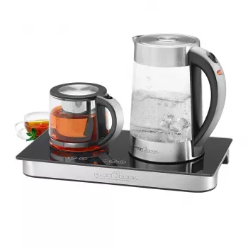 ProfiCook PC-TKS 1056 chaleira 1,7 L preto, aço inoxidável, transparente