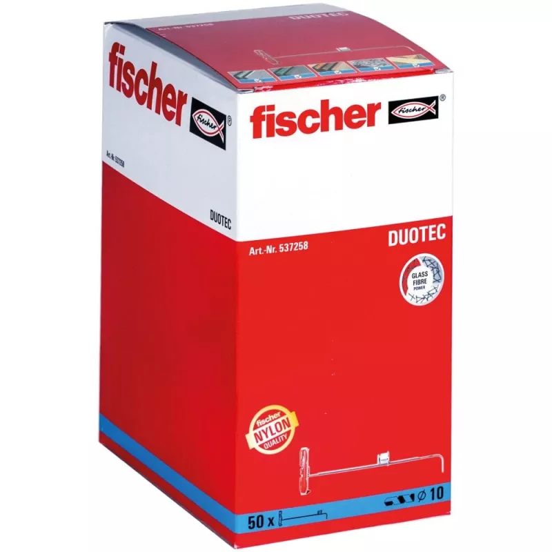 Bucha de rosca / bucha de parede Fischer 537258 50 unid. conjunto de parafusos e buchas 50 mm