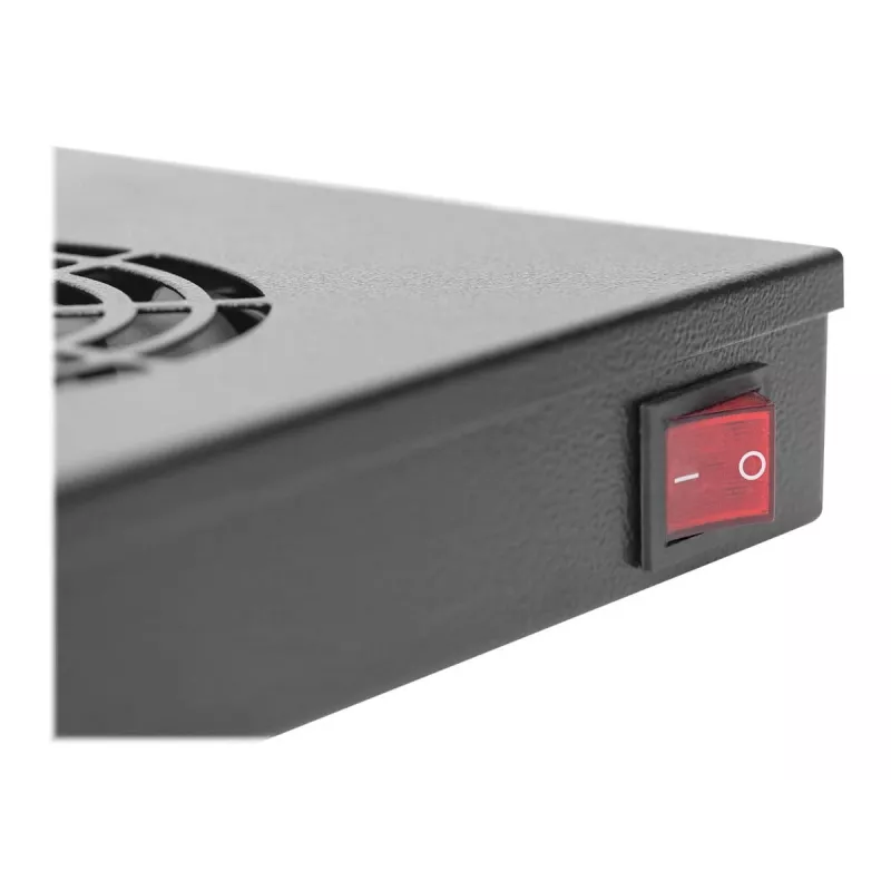 Digitus DN-19 FAN-4-HO-SW unidade de ventilação de teto de 19 polegadas, 4 ventoinhas, termóstato, preto