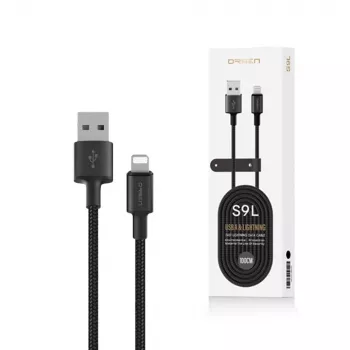 Cabo USB-A para Lightning Orsen S9L 1 m 2,1A — preto