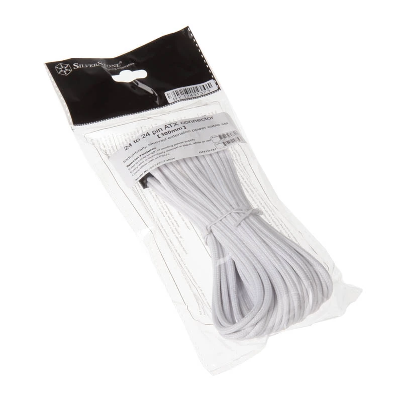 SilverStone PP07-MBW - cabo de extensão de alimentação - ATX, 24 pinos (M) - ATX, 24 pinos (F) - 30cm - branco (SST-PP07-MBW)