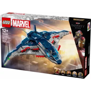 Conjunto de construção LEGO Quinjet 76325 — Marvel, 1131 peças, 5 minifiguras, para 12+, 280×450×300 mm
