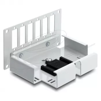 Patch panel DELOCK 6 portas fibra ótica para SC duplex ou LC quad, cinzento metal, montagem em calha DIN