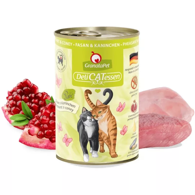 GRANATAPET DeliCATessen Faisão e Coelho - Comida húmida para gatos - 400g