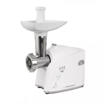 Picadora de carne elétrica ESPERANZA EKM032 — 2200 W, branco, 3 discos perfurados, acessórios kebbe e para salsichas