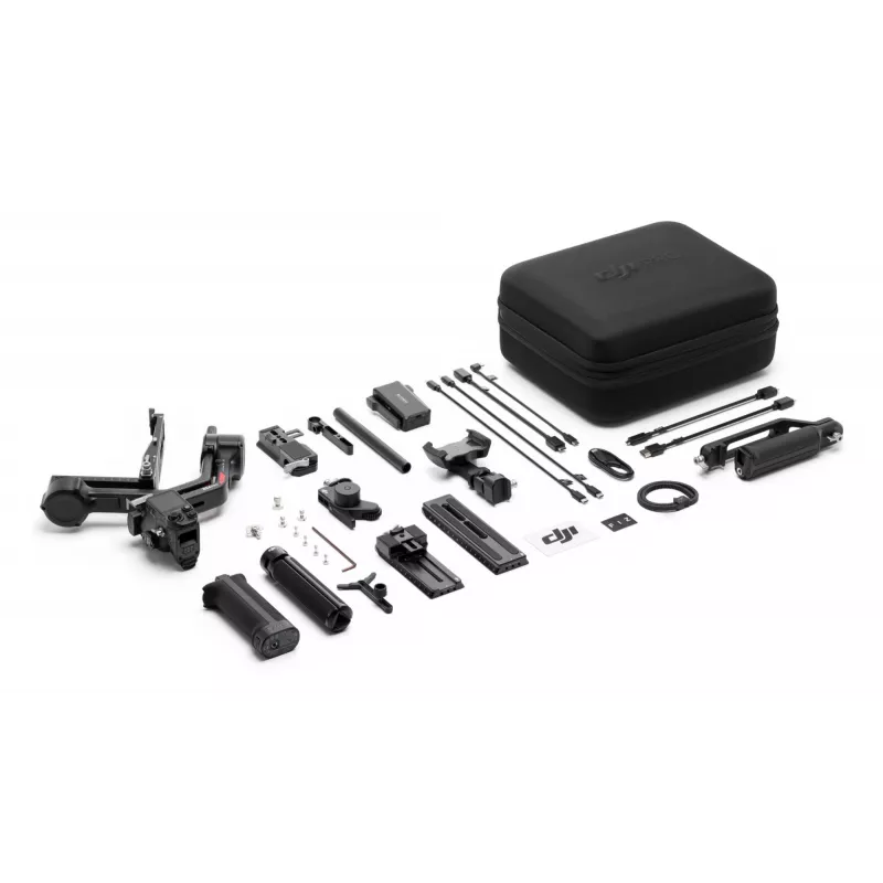 Estabilizador de câmara de mão DJI RS 4 Pro Combo preto fibra de carbono bateria 13h