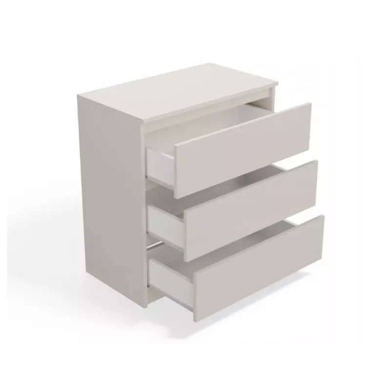 Cómoda MALWA M3 da top e shop — 3 gavetas, 700×750×400 mm, aglomerado, acabamento mate caxemira