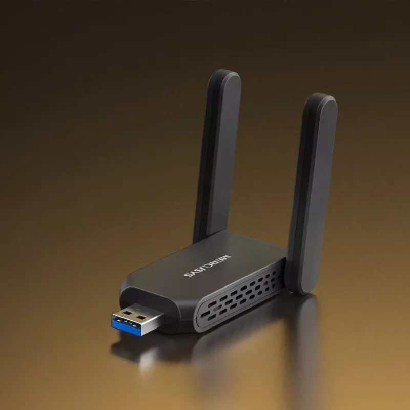 Adaptador USB Wi-Fi MERCUSYS MA72XH AX1800 com antenas High-Gain, USB-A Plug-and-Play