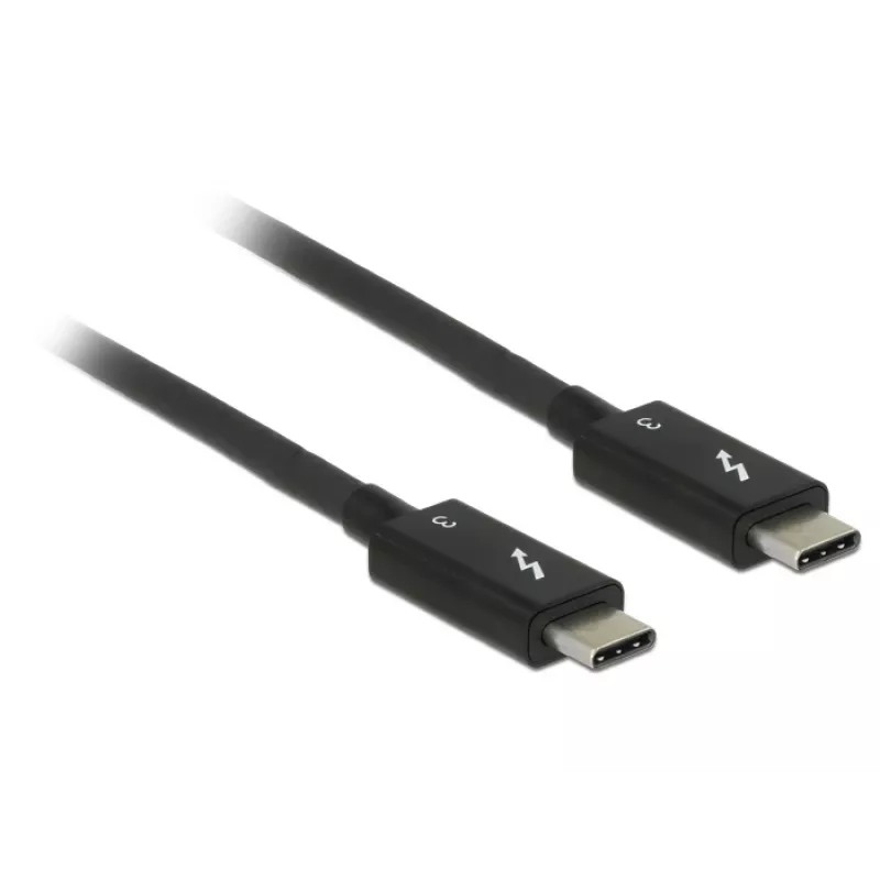 Delock 84844 cabo Thunderbolt 3 USB-C, macho para macho, 40 Gbps, 5 A, 0,5 m, preto
