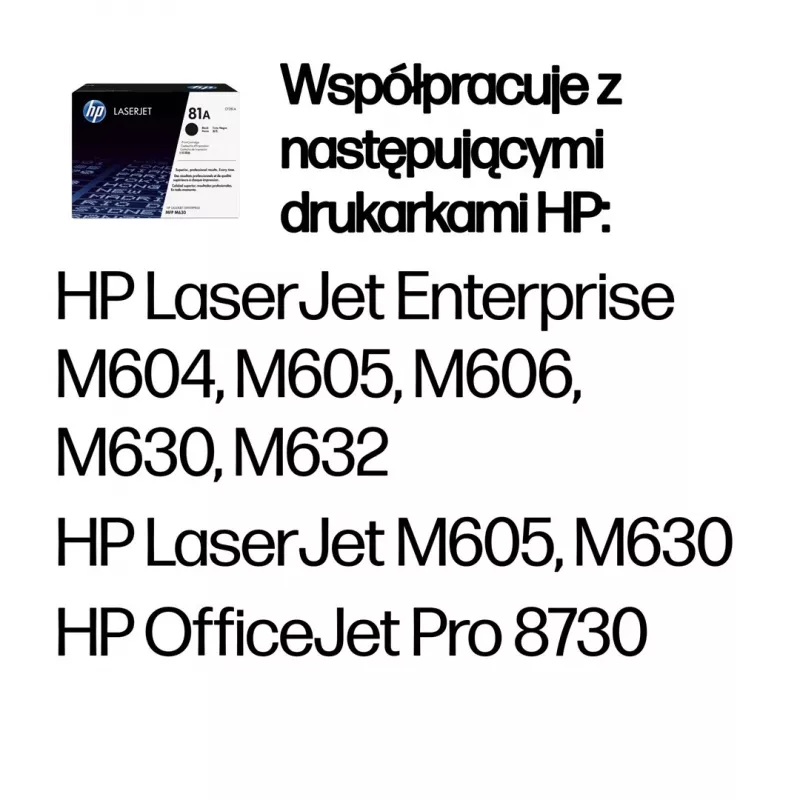 Tinteiro original HP 81A para LaserJet preto, 10500 páginas, preto, 1 unid.