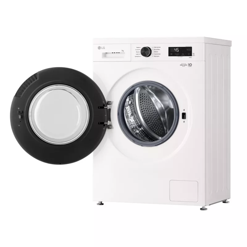 Máquina de lavar roupa LG F2X10S7NWK — carregamento frontal, 600 mm de largura, 540 mm de profundidade, 890 mm de altura, 59 kg de peso líquido